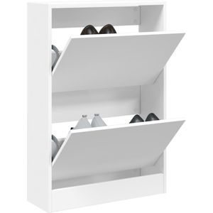 VidaXL Schoenenkast 60x21x87,5 cm bewerkt hout wit