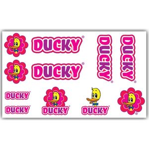 Fiets frame stickerset Ducky roze