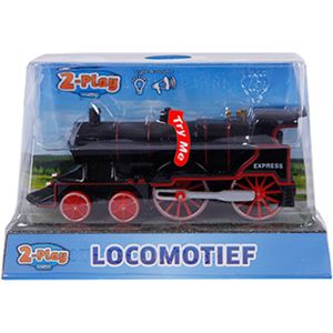 2-play Locomotief Met Licht En Geluid Pull-back 14 Cm Zwart