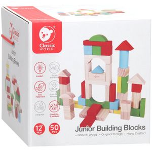 Classic World houten blokken junior, 50dlg.