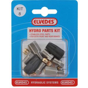 Hydraulische onderdelen Kit 8 M 9 x 1,25 en M6 RVS