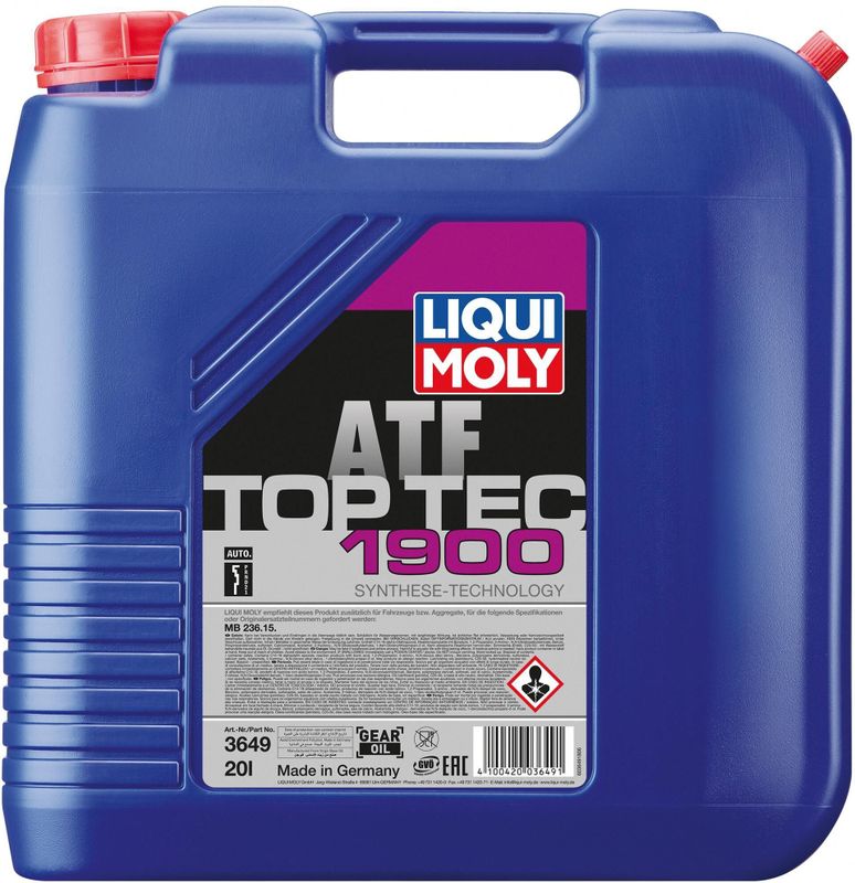 LIQUI MOLY transmissie-olie "top tec atf 1900". top tec atf 1900 kanister 20l