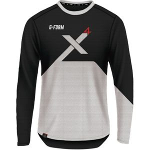 G Form - Pro X4 Long Sleeve Jersey - Zwart/Wit - Fietstrui