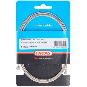 Elvedes Rem binnenkabel 2250mm RVS V-nippel 6412/27RVS-49