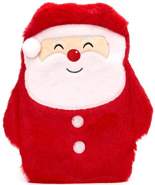 Kerstman Warmwaterkruik650ml pluche hoes