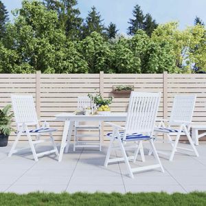 VidaXL Tuinstoelkussens 4 st gestreept 40x40x4 cm stof wit en blauw