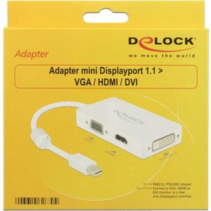 DeLOCK Adapter Mini DisplayPoort naar VGA/HDMI/DVI