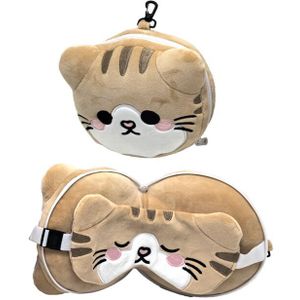 Relaxeazzz Adoramals Schotse vouwoorkat Reiskussen & Slaapmasker