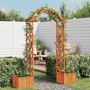 vidaXL - Pergola - met - plantenbak - massief - vurenhout