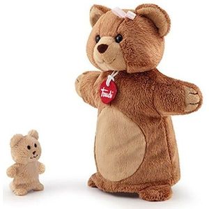 Trudi Handpop Teddybeer met Baby ca. 26 cm (Maat S)