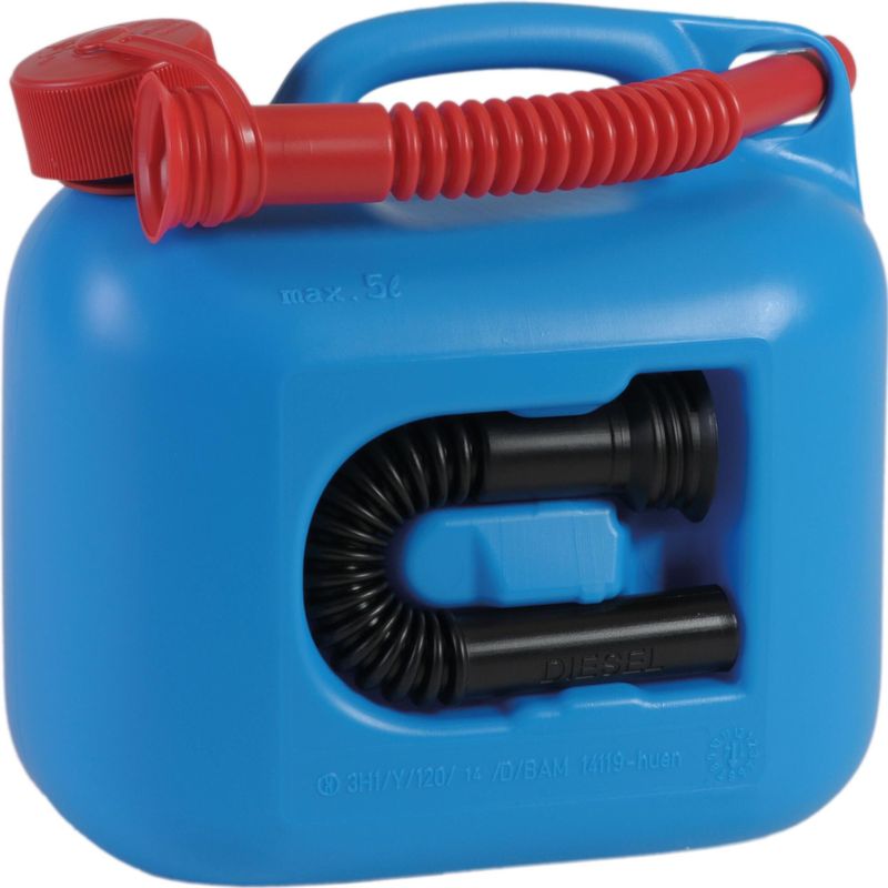 Hünersdorff jerrycan "premium (un) gasoline canister 5l blue plastic, un