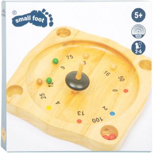 Small Foot - Boeren Roulette Houten Spel | Geschikt voor junioren | Inclusief houten tol en gekleurde balletjes
