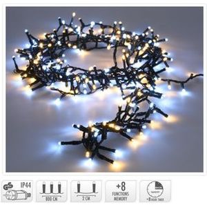Overige Merken Microcluster kerstverlichting 400 leds 8 m warm wit/zwart