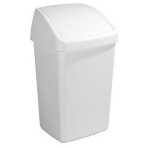 Sunware - Delta prullenbak met swingdeksel 50L wit - 39,5 x 34,5 x 66,5 cm