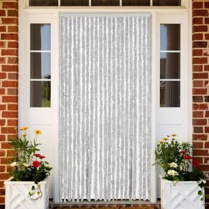 vidaXL - Vliegengordijn - 90x220 - cm - chenille - grijs