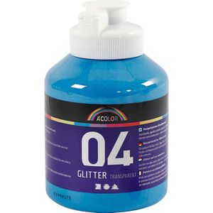 Creativ Company Acrylverf Glitter voor Kinderen Blauw, 500ml