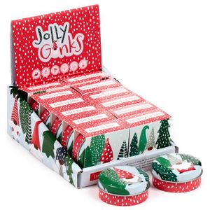 Kersmis Gnoom Jolly Gonk Lipbalsem in blik