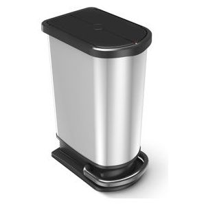 Rotho Paso Duo Pedaamemmer - 50 l - Zilver Metallic