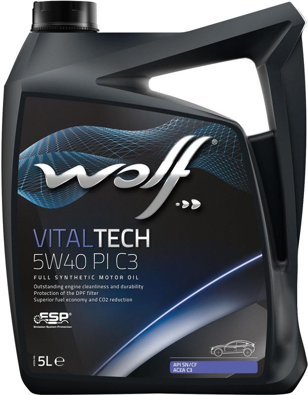 Wolf motorolie "vitaltech pi c3". motoroil 5w40 5l vitaltech pi c3