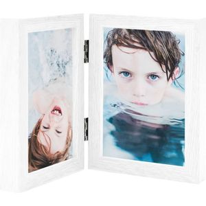 VidaXL Fotolijst tweeluik 2x(10x15 cm) wit