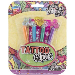 Creative Craft Group Tattoo gelpennen metallic met sjabloon, 4st.