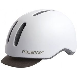 PolispGoudt helm Commuter mat wit/grijs L 58-61cm