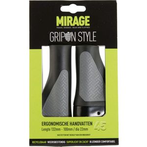 Mirage Fiets Handvatten - Comfortabel & Duurzaam - Zwart/Grijs