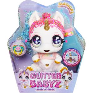 MGA Entertainment Glitter Babyz eenhoornpop Witte regenboog (Lun
