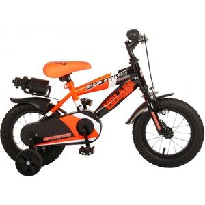 Volare Sportivo Kinderfiets - Jongens - 12 inch - Neon Oranje/Zwart - 95%