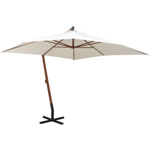 vidaXL-Zweefparasol-met-houten-paal-300x300-cm-wit