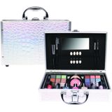 CASUELLE-Make up koffer - Crocodile look - silver - 41 stuks