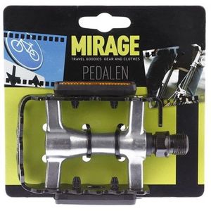 Mirage atb pedalen alu/zilver+reflector blister 1500969