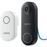 Reolink 2K 5MP Videodeurbel met bel, 180 graden uitzicht, PoE, Persoons/verpakking detectie, Tweewegaudio, Werkt met NVR's