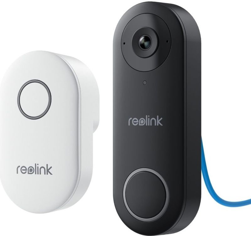 Reolink 2K 5MP Videodeurbel met bel, 180 graden uitzicht, PoE, Persoons/verpakking detectie, Tweewegaudio, Werkt met NVR's
