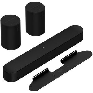 Sonos Surroundset - Beam + Era 100 - 2 Pack + Muurbeugel - Zwart
