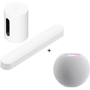 Sonos Entertainmentset - Beam + Sub Mini + Apple HomePod Mini - Wit
