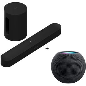 Sonos Entertainmentset - Beam + Sub Mini + Apple HomePod Mini - Zwart