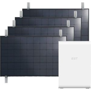 EET Solar SolMate gevel/omheining - Balkoncentrale met opslag en wandsteunen (4x430Wp) - Wit