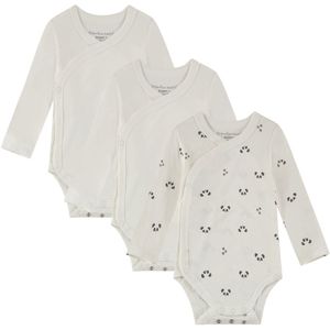 Overslagromper lange mouw BOBBY (3-pack) - Off White, Off White&Print