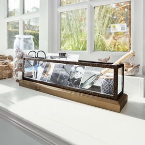 LOBERON - Curgy - Windlicht - Bruin/Helder - Staal en Glas