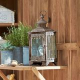 LOBERON - LED-Lantaarn - Antiekbruin - IJzer en Glas