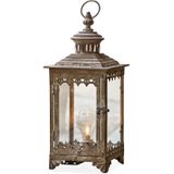 LOBERON - LED-Lantaarn - Antiekbruin - IJzer en Glas