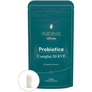 Ultiem Probiotica Complex 50 KVE 30 capsules (Probiotica met 20 verschillende bacteriestammen – Unieke mix van pre- en probiotica én zink ter ondersteuning van het immuunsysteem) - 30 Capsules - Flinndal