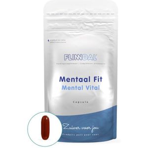 Mentaal Fit 90 capsules met herhaalgemak (Voor geheugen, focus en normale weerstand tegen stress) - 90 Capsules - Flinndal