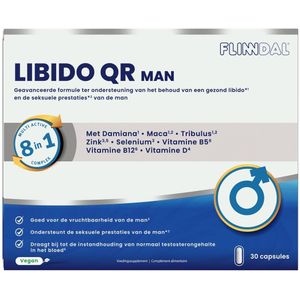 Libido QR Man 90 capsules met herhaalgemak (Geavanceerde formule ter ondersteuning van een gezond libido bij mannen*) - 90 Capsules - Flinndal