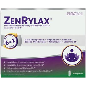 ZenRylax 30 capsules (Ondersteunt in periodes van stress en vermoeidheid) - 30 Capsules - Flinndal