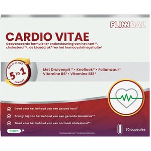 Cardio Vitae 90 capsules (Voor het behoud van een gezond hart en een gezonde bloeddruk*) - 90 Capsules - Flinndal
