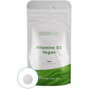 Vitamine D Vegan 90 tabletten met herhaalgemak (Uitstekend opneembare, veganistische vorm van vitamine D3) - 90 Tabletten - Flinndal