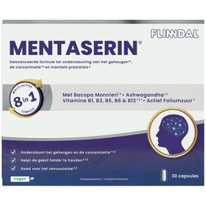 Mentaserin ® 90 capsules met herhaalgemak (Ondersteunt het geheugen en de mentale functies bij ouderen*.) - 90 Capsules - Flinndal