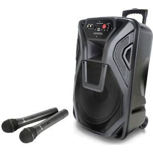 QTX - BUSKER12 - Bluetooth Speaker - Draadloze Microfoons - Portable PA Speaker